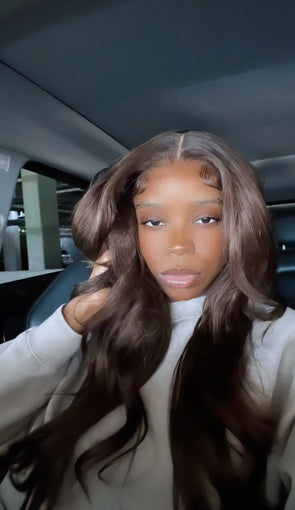 24 inch Chocolate brown lace front wig